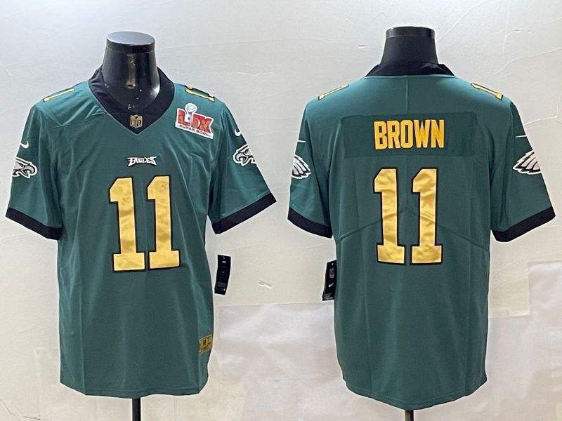 Men Philadelphia Eagles #11 Brown Green Gold Nike 2025 Limited NFL Jersey style 2->philadelphia eagles->NFL Jersey